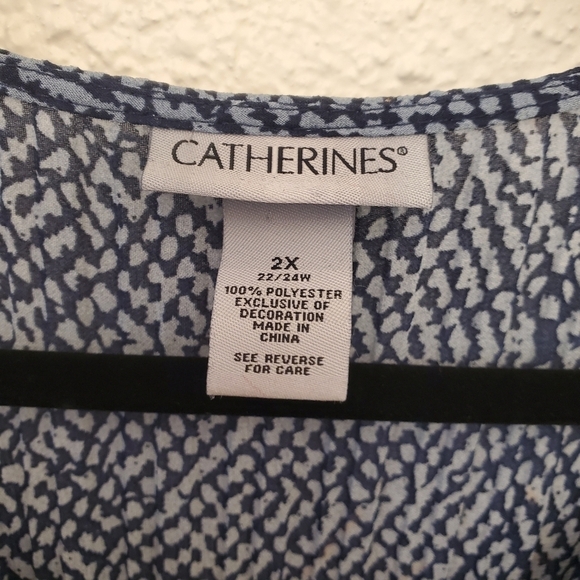Catherines 2X Mixed Color Mixed Pattern Blouse Top - Picture 6 of 9